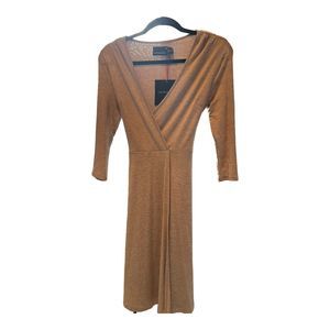 Cynthia Rowley NWT Womens Wrap Dress Cream Heathered V Neck Belted XS